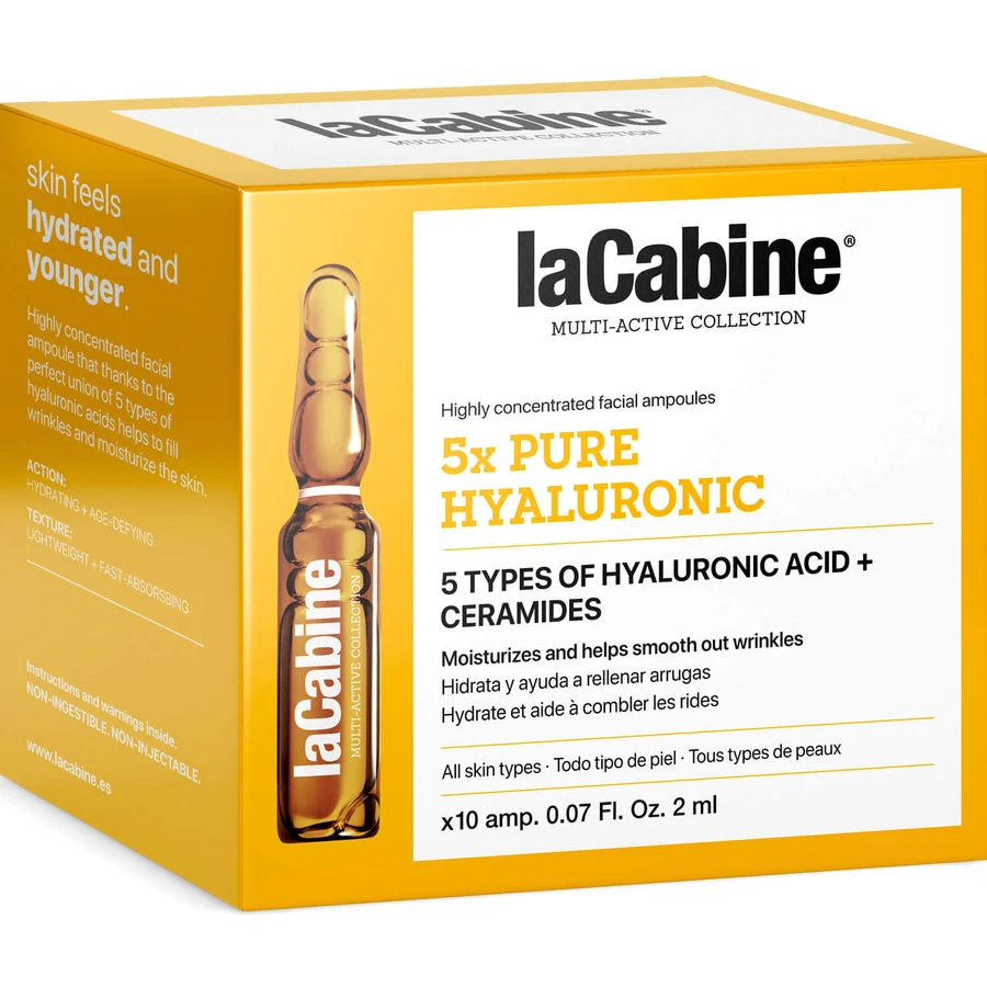 Висококонцентровані ампули для обличчя La Cabine 5xPure Hyaluronic проти зморшок зволожуючі по 2 мл №10: ціни та характеристики