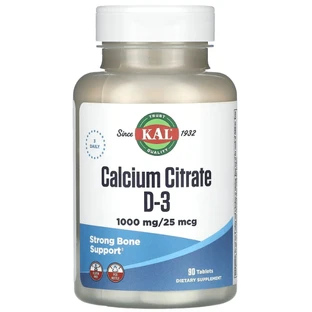 Цитрат кальцію та вітамін D3, Calcium Citrate D-3, KAL, 90 таблеток