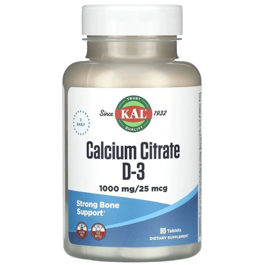 Цитрат кальцію та вітамін D3, Calcium Citrate D-3, KAL, 90 таблеток: ціни та характеристики