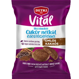 Печиво Detki Vital зі смаком какао з клітковиною без цукру 180 г 