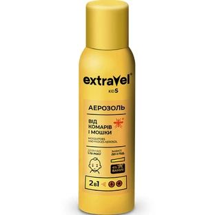 Аэрозоль от комаров и мошки ExtraVel Kids 2 в 1 для детей от 1 года, 80 мл