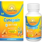 Сбалансированный мультивитаминный комплекс Sana Vita Супервит Актив таблетки общеукрепляющего действия №30: цены и характеристики