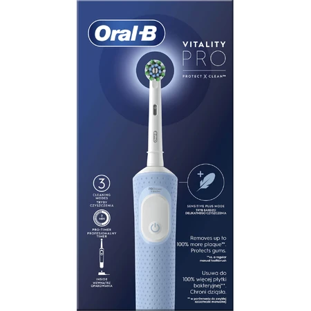 Зубная щетка электрическая ORAL-B Vitality Pro D100.413.3 3D Vapor Blue тип 3708: цены и характеристики