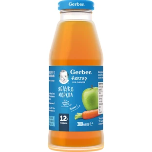 Нектар детский Gerber яблочно-морковный с 12 месяцев 300 мл