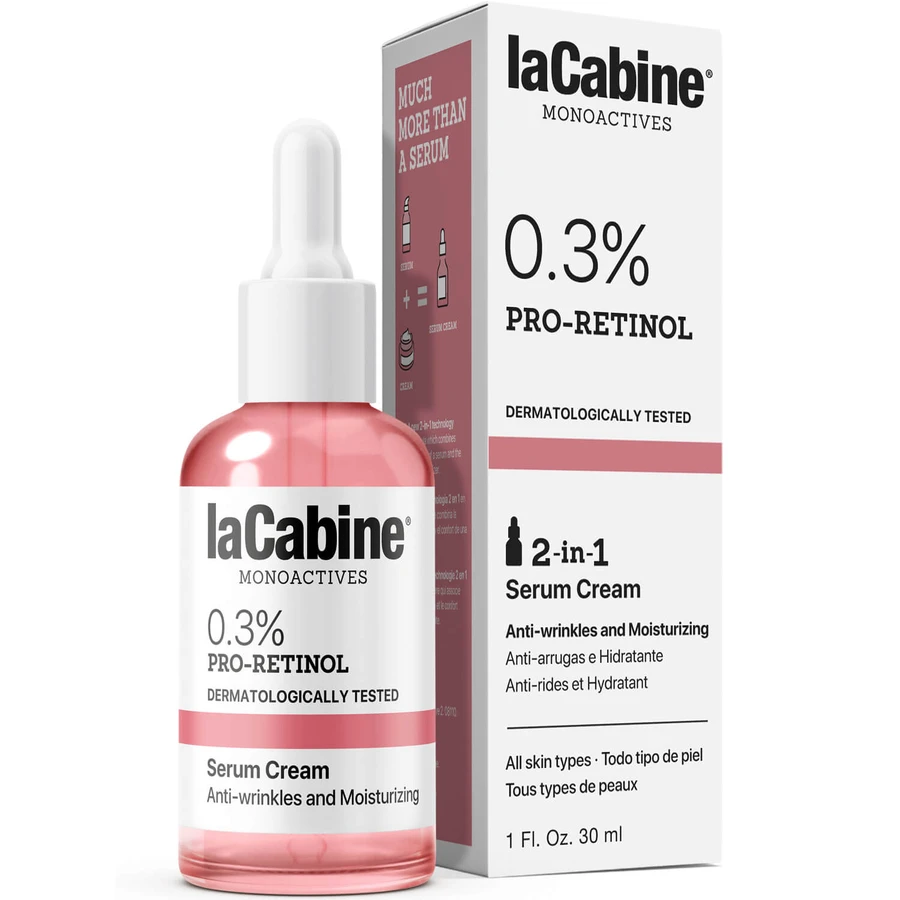 Крем-сыворотка для лица La Cabine 0.3% Pro-Retinol 2 in 1 с проретинолом 0,3% против морщин увлажняющая 30 мл: цены и характеристики