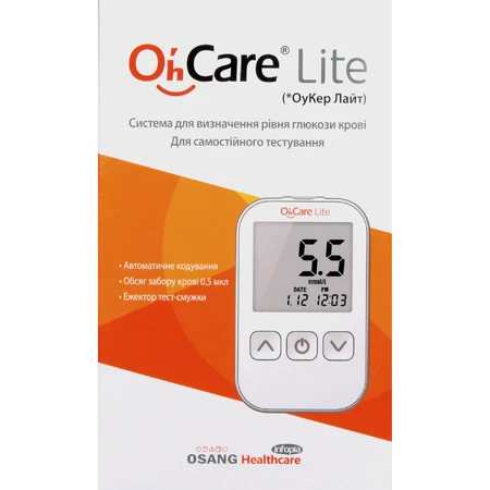 Система контроля уровня глюкозы в крови (глюкометр) Oh'Care Lite: цены и характеристики