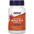 Витамин В12 метил, Methyl B-12, Now Foods, 10000 мкг, 60 леденцов