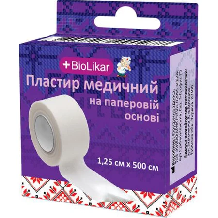 Пластырь медицинский на бумажной основе 1,25 см х 500 см (в ассортименте): цены и характеристики