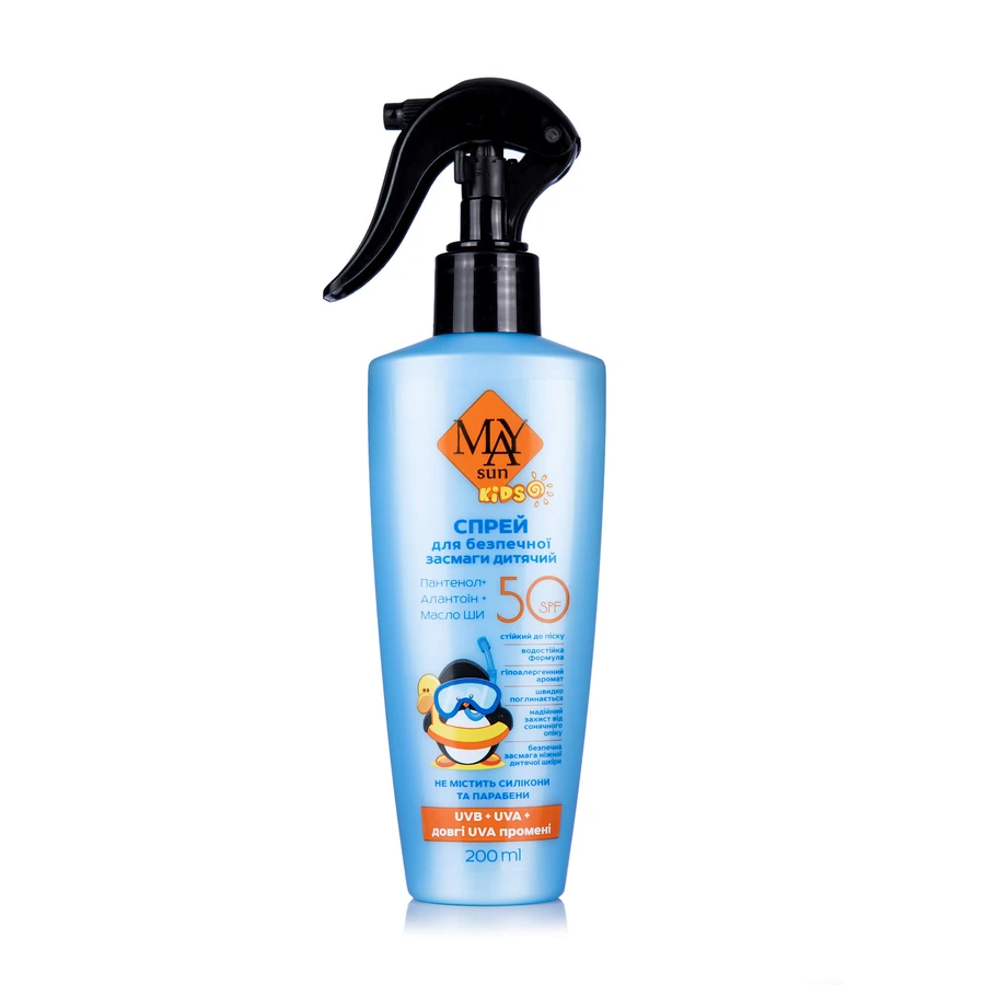 MAY sun Спрей для безопасного загара детский SPF-50, 200 мл: цены и характеристики