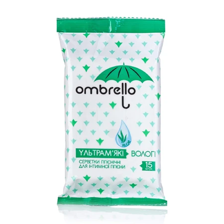 Влажные салфетки для интимной гигиены Ombrello из алоэ, 15 шт.: цены и характеристики