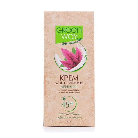 Денний крем для обличчя Green Way ФітоЛінія Інтенсивний ліфтинг-ефект 45+, 50 мл: ціни та характеристики