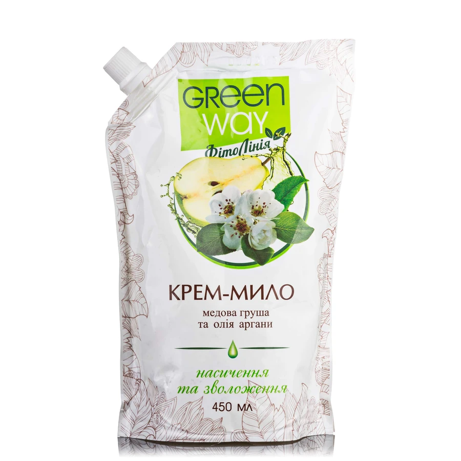Крем-мыло жидкое Green Way ФитоЛиния с нежным кремом экстракт груши и масло арганы запаска 450мл: цены и характеристики