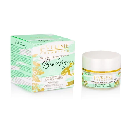 Матувальний крем для обличчя Eveline Cosmetics Natural Beauty Foods Bio Vegan, 50 мл: ціни та характеристики