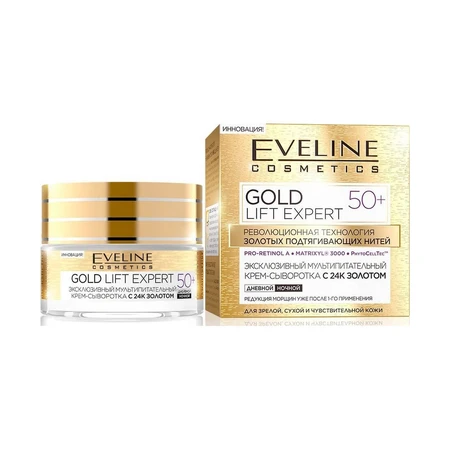 Мульти-питательный крем для лица Eveline Cosmetics Gold Lift Expert 50+, 50 мл: цены и характеристики