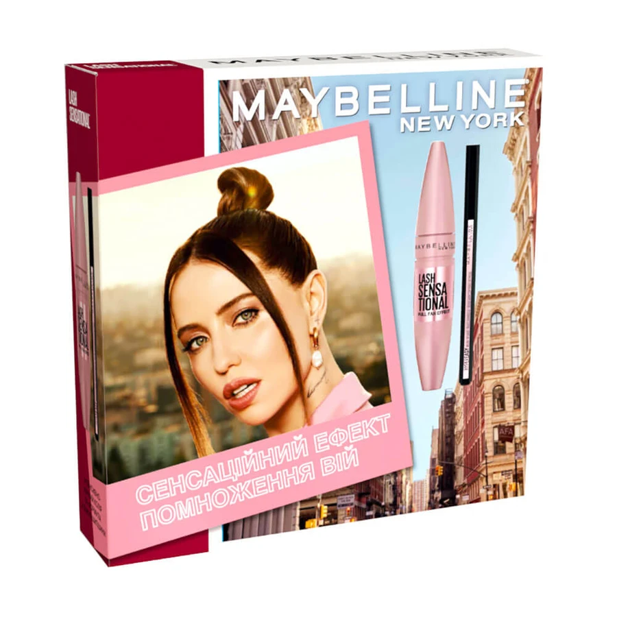 Набір Maybelline Lash Sensational (туш ддя вій інтенсивно-чорна,9.5 мл + рідкий лайнер чорний, 0.6 г): ціни та характеристики