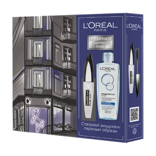 Подарунковий набір L'Oreal Paris Bambi Eye (туш для вій, 8.9 мл + міцелярна вода для нормального та змішаного типу шкіри обличчя, 200 мл)