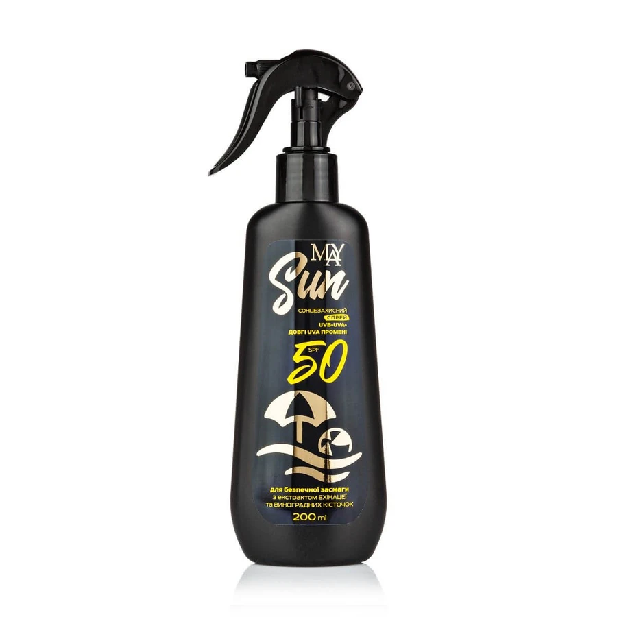 Солнцезащитный спрей MAY sun для безопасного загара SPF 50, 200 мл: цены и характеристики