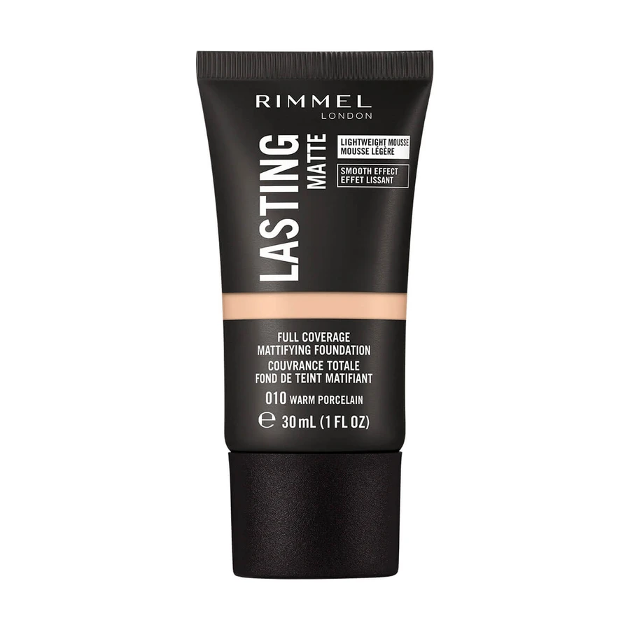 Стійка матова тональна основа для обличчя Rimmel Lasting Matte Foundation 010 Warm Porcelain, 30 мл: ціни та характеристики
