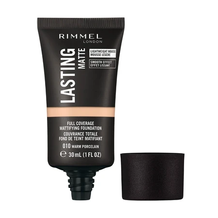 Стійка матова тональна основа для обличчя Rimmel Lasting Matte Foundation 010 Warm Porcelain, 30 мл: ціни та характеристики
