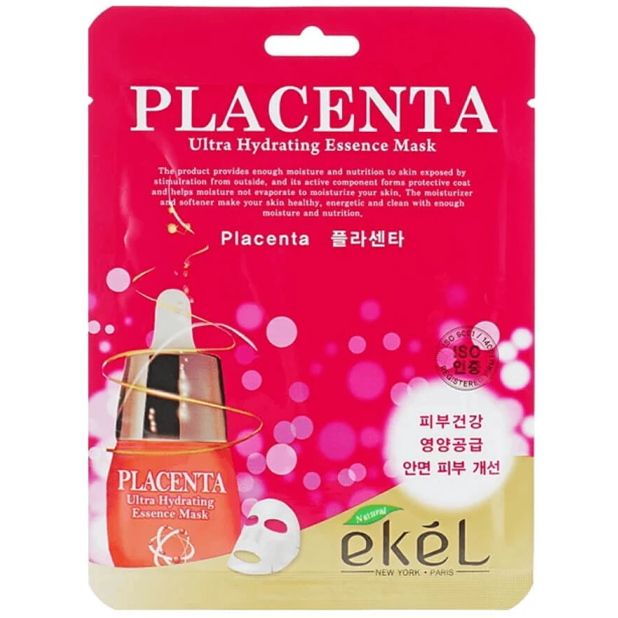 Маска тканевая для лица Ekel Placenta с экстрактом Красного Женьшеня, 25 мл: цены и характеристики