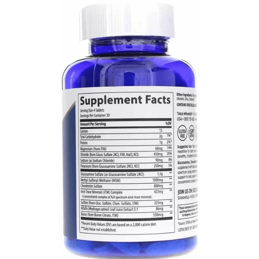 Глюкозамин, хондроитин, МСМ, Glucosamine/Chondroitin/MSM, Trace Minerals Research, 120 таблеток: цены и характеристики