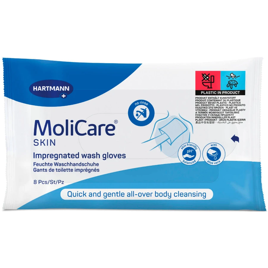 Влажные перчатки Hartmann MoliCare Skin для мытья тела, 8 шт.: цены и характеристики