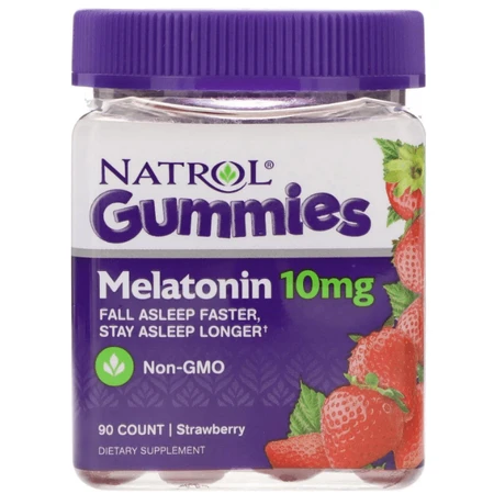 Мелатонін Natrol Melatonin 10 мг смак полуниці, 90 жувальних цукерок: ціни та характеристики