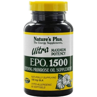 Масло вечерней примулы Natures Plus Ultra EPO 1500 максимальная мощность, 60 капсул