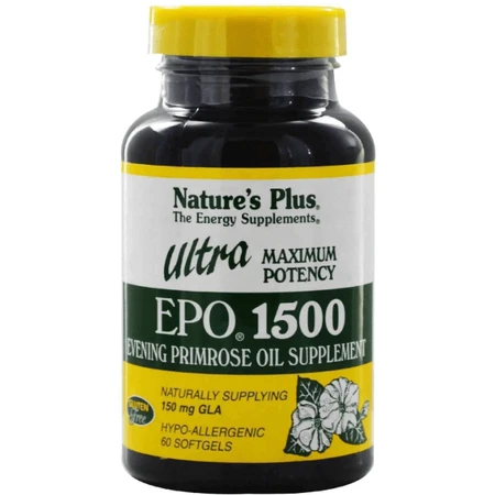 Масло вечерней примулы Natures Plus Ultra EPO 1500 максимальная мощность, 60 капсул: цены и характеристики