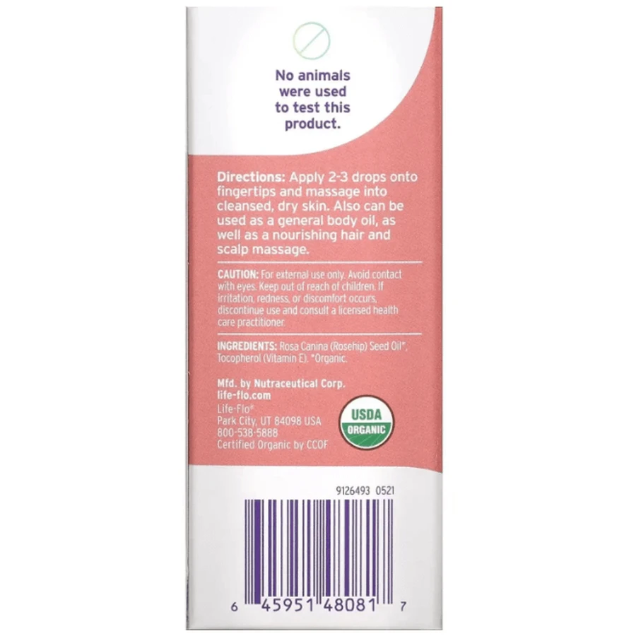 Олія шипшини Life Flo Health Pure Rosehip Seed Oil, органічна, 30 мл: ціни та характеристики