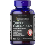 Омега 3-6-9 Puritan's PrideTriple Omega 3-6-9, риб'ячий жир і лляна олія, 120 гелевих капсул: ціни та характеристики