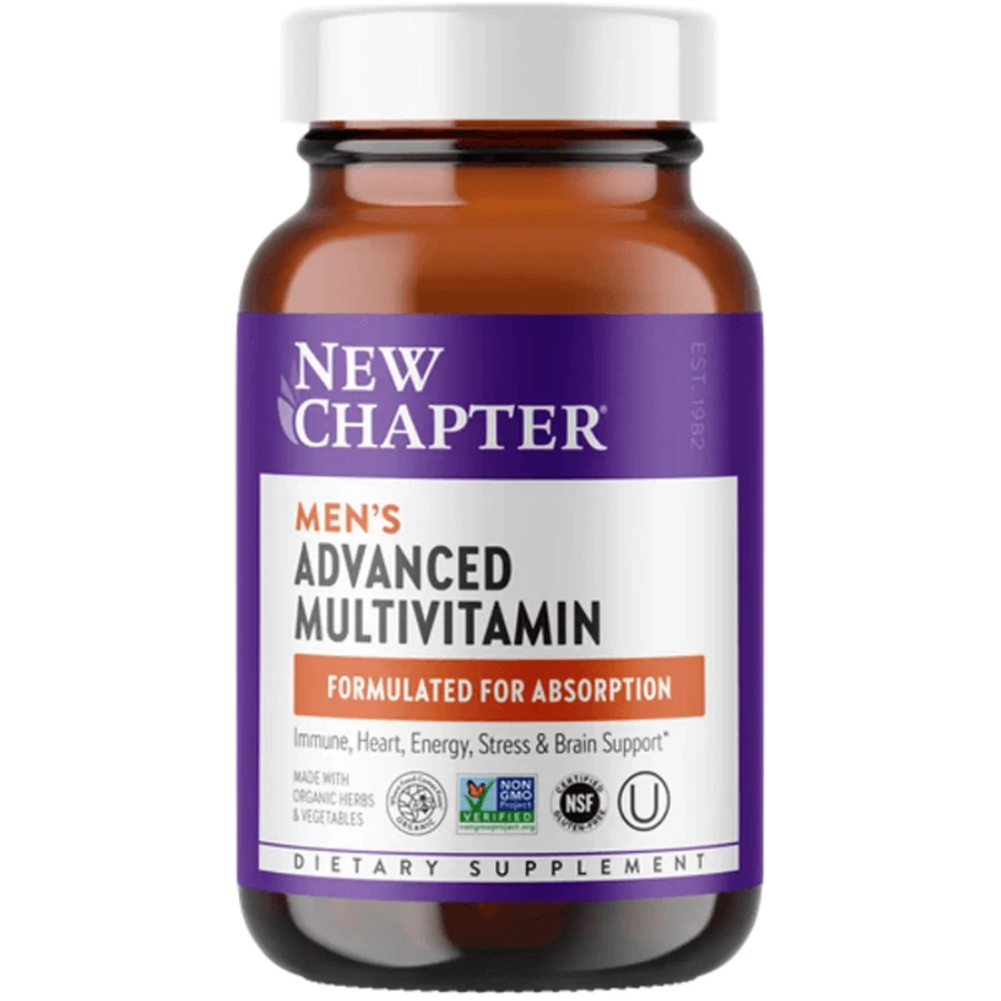 Ежедневные витамины для мужчин New Chapter Men's Advanced Multivitamin, 48 вегетарианских таблеток: цены и характеристики