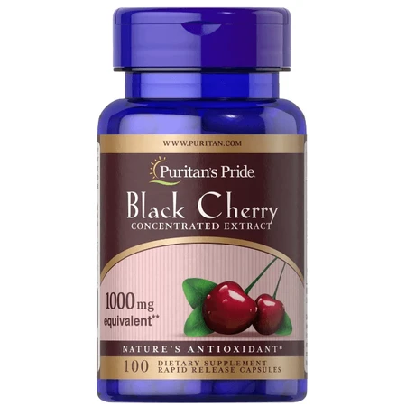 Черная вишня Puritan's Pride Black Cherry 1000 мг, 100 капсул: цены и характеристики
