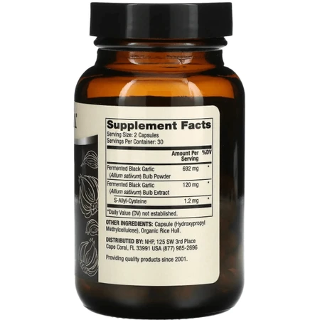 Чорний часник Dr. Mercola Black Garlic, ферментований, 60 капсул: ціни та характеристики