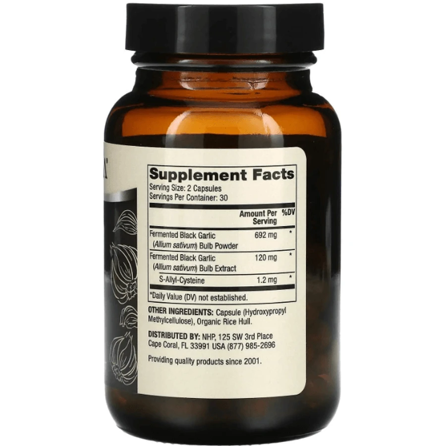 Чорний часник Dr. Mercola Black Garlic, ферментований, 60 капсул: ціни та характеристики
