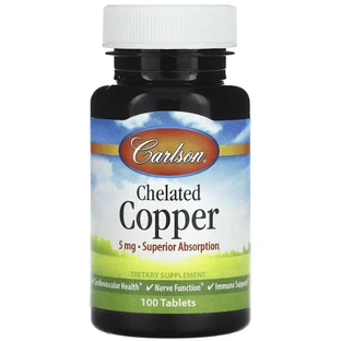 Хелат міді Carlson Chelated Copper, 5 мг, 100 таблеток