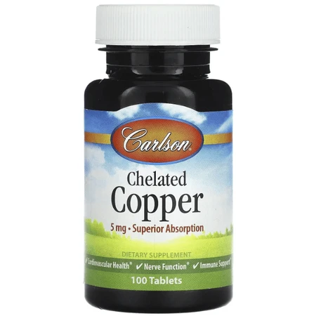 Хелат міді Carlson Chelated Copper, 5 мг, 100 таблеток: ціни та характеристики