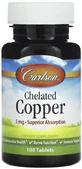 Хелат міді Carlson Chelated Copper, 5 мг, 100 таблеток
