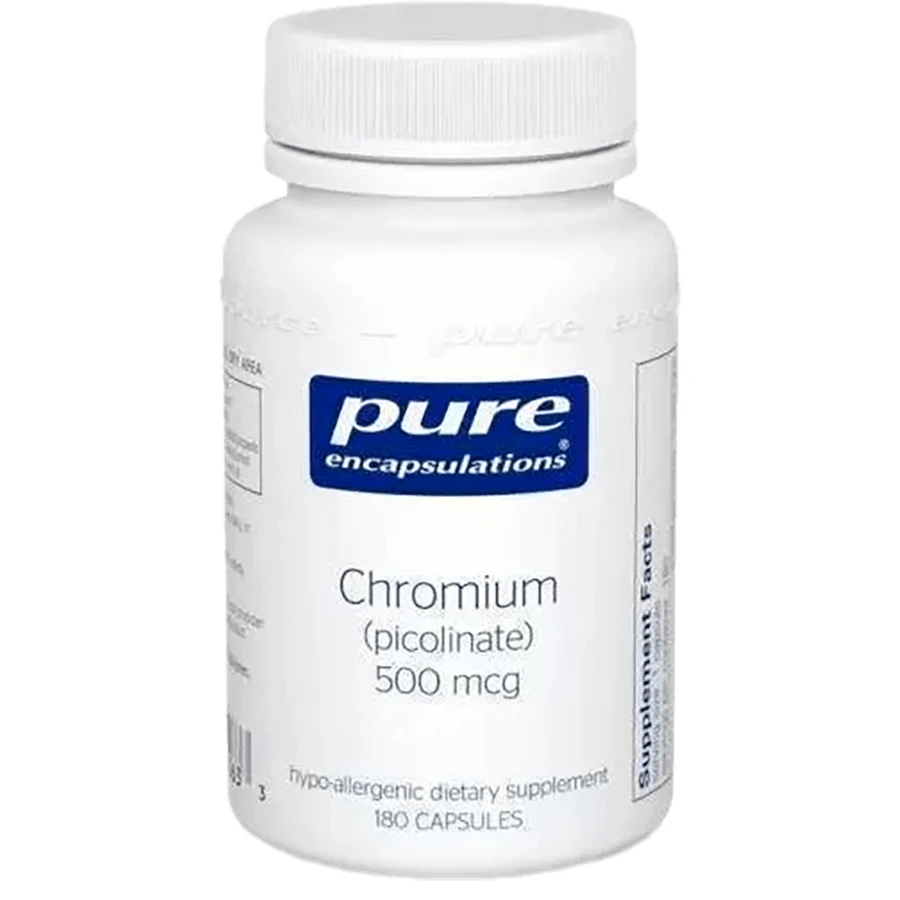 Хром піколінат Pure Encapsulations Chromium picolinate, 500 мкг, 180 капсул: ціни та характеристики
