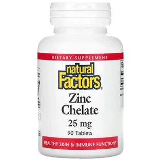 Хелатний цинк Natural Factors Zinc Chelate 25 мг, 90 таблеток