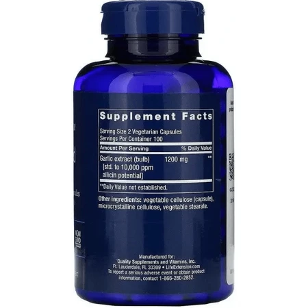 Часник Life Extension Optimized Garlic, стандартизований, 200 капсул: ціни та характеристики