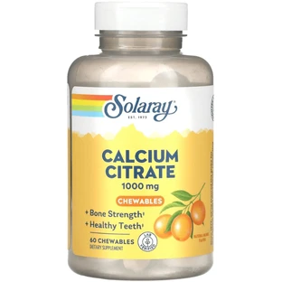 Цитрат кальцію Solaray Calcium Citrate 1000 мг, смак апельсина, 60 жувальних таблеток