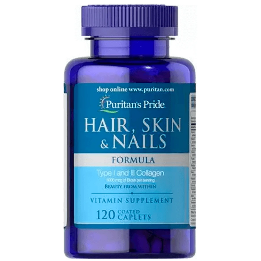 Формула для волосся, шкіри, нігтів Puritan's Pride Hair Skin Nails Formula, 120 каплет: ціни та характеристики