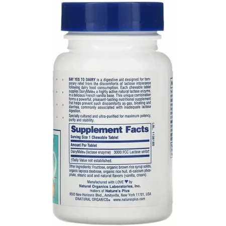 Фермент лактаза Natures Plus Lactase enzymes, 50 жевательных таблеток: цены и характеристики