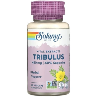 Трибулус Solaray Tribulus Extract 450 мг, для мужчин, 60 вегетарианских капсул