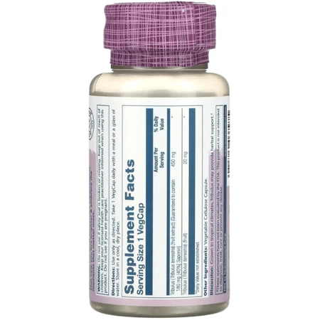 Трибулус Solaray Tribulus Extract 450 мг, для мужчин, 60 вегетарианских капсул: цены и характеристики