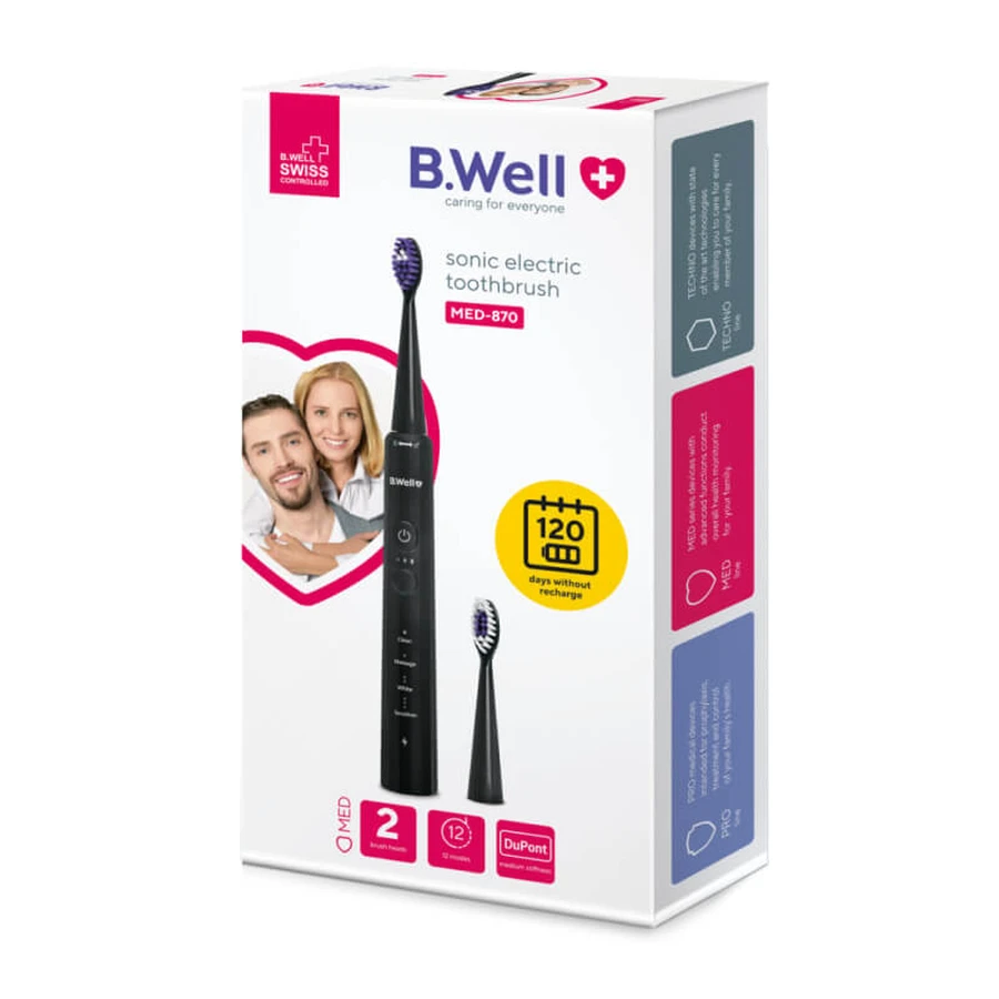 Электрическая звуковая зубная щетка B.Well MED-870: цены и характеристики