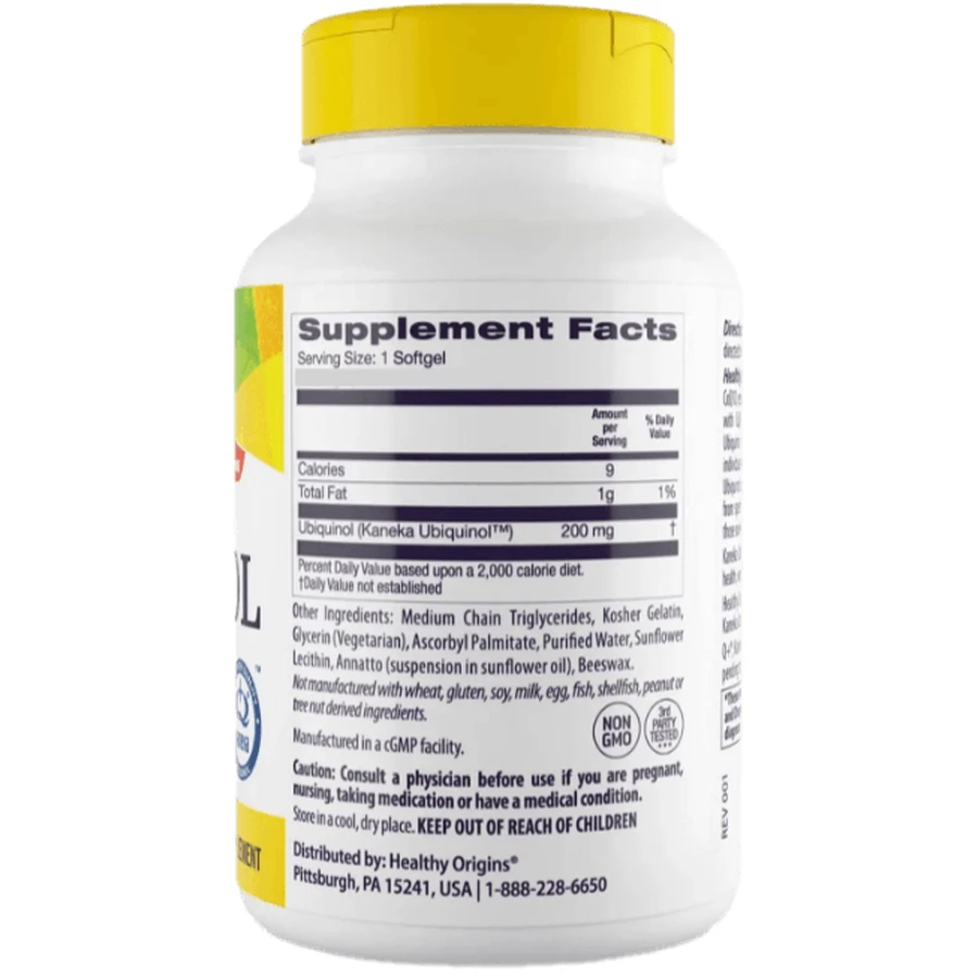 Убіхінол CoQ10 Healthy Origins Ubiquinol 200 мг, 60 гелевих капсул: ціни та характеристики