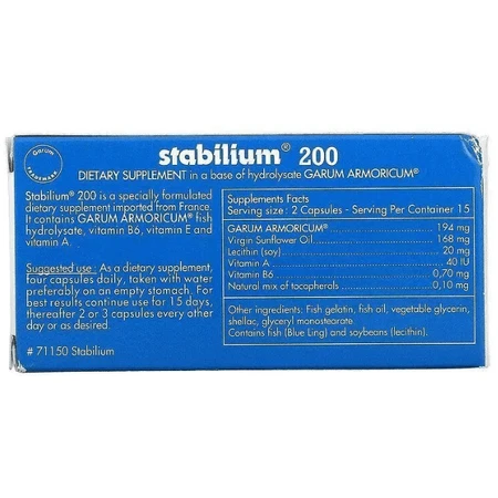 Стабіліум 200 Nutricology Stabilium, 30 капсул: ціни та характеристики