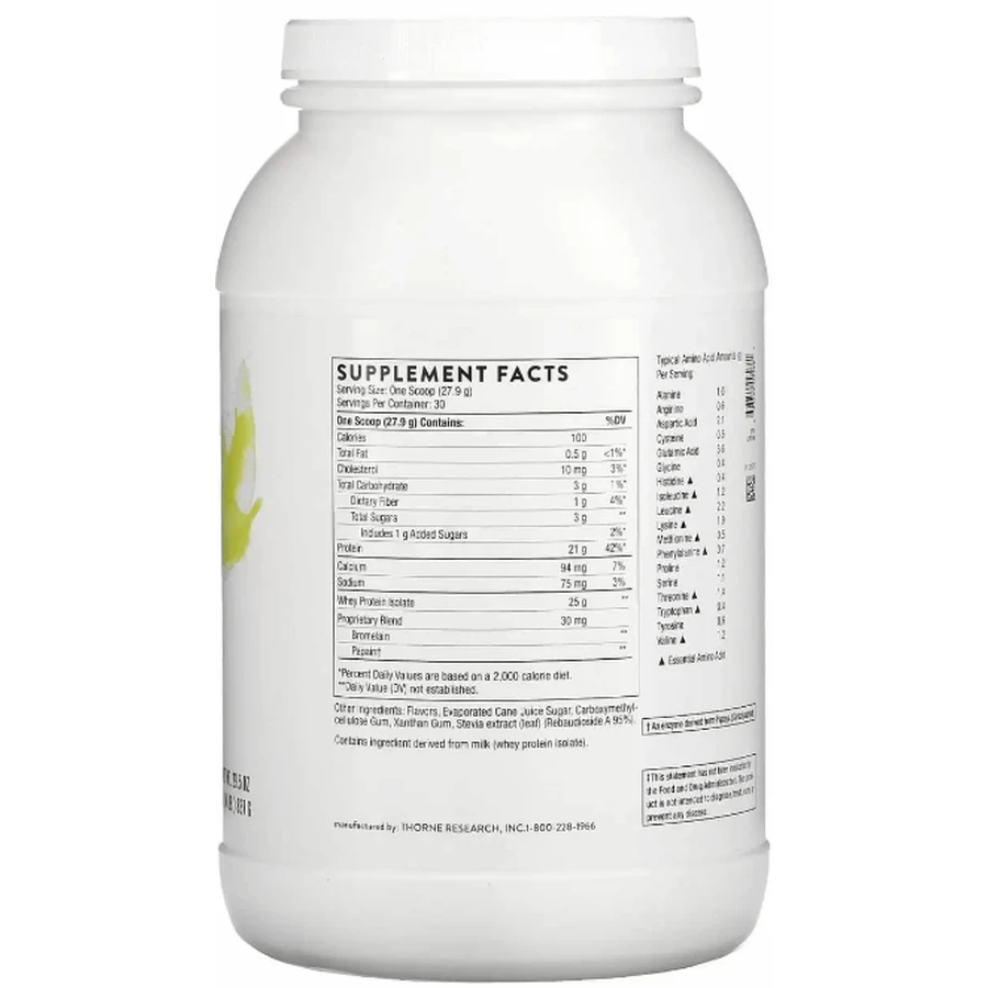 Сывороточный протеин изолят Thorne Whey Protein, ваниль, 837 г: цены и характеристики